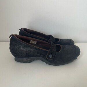 Merrell Shoes Plaza Bandeau Sz 7 Cherry Oak Brown Suede Leather Mary